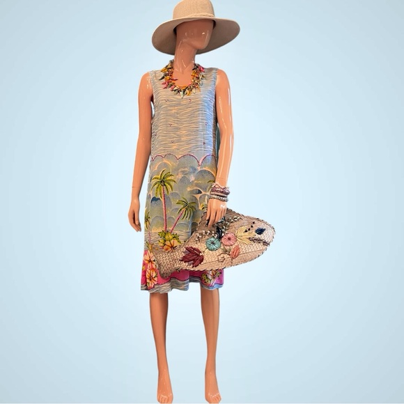 PEPPERMINT BAY Tropical Floral Print Shift Dress - Picture 1 of 16